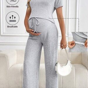 SHEIN Gray Wide Leg Pants Relaxed Fit